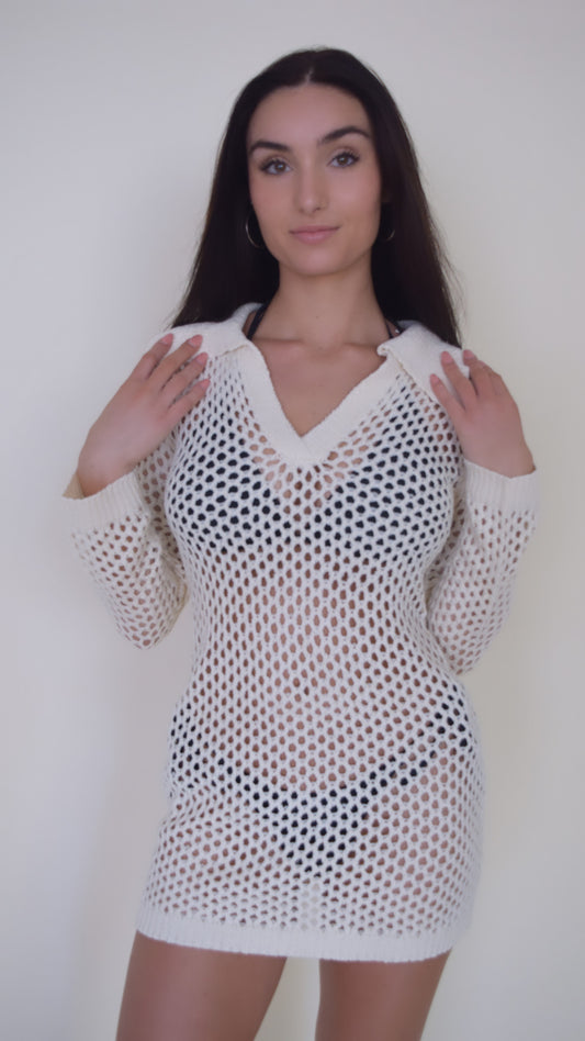 Peyton Collar Crochet Dress FINAL SALE
