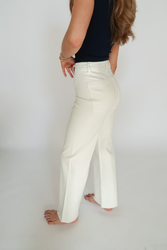 Avery White Wide Leg Pants FINAL SALE