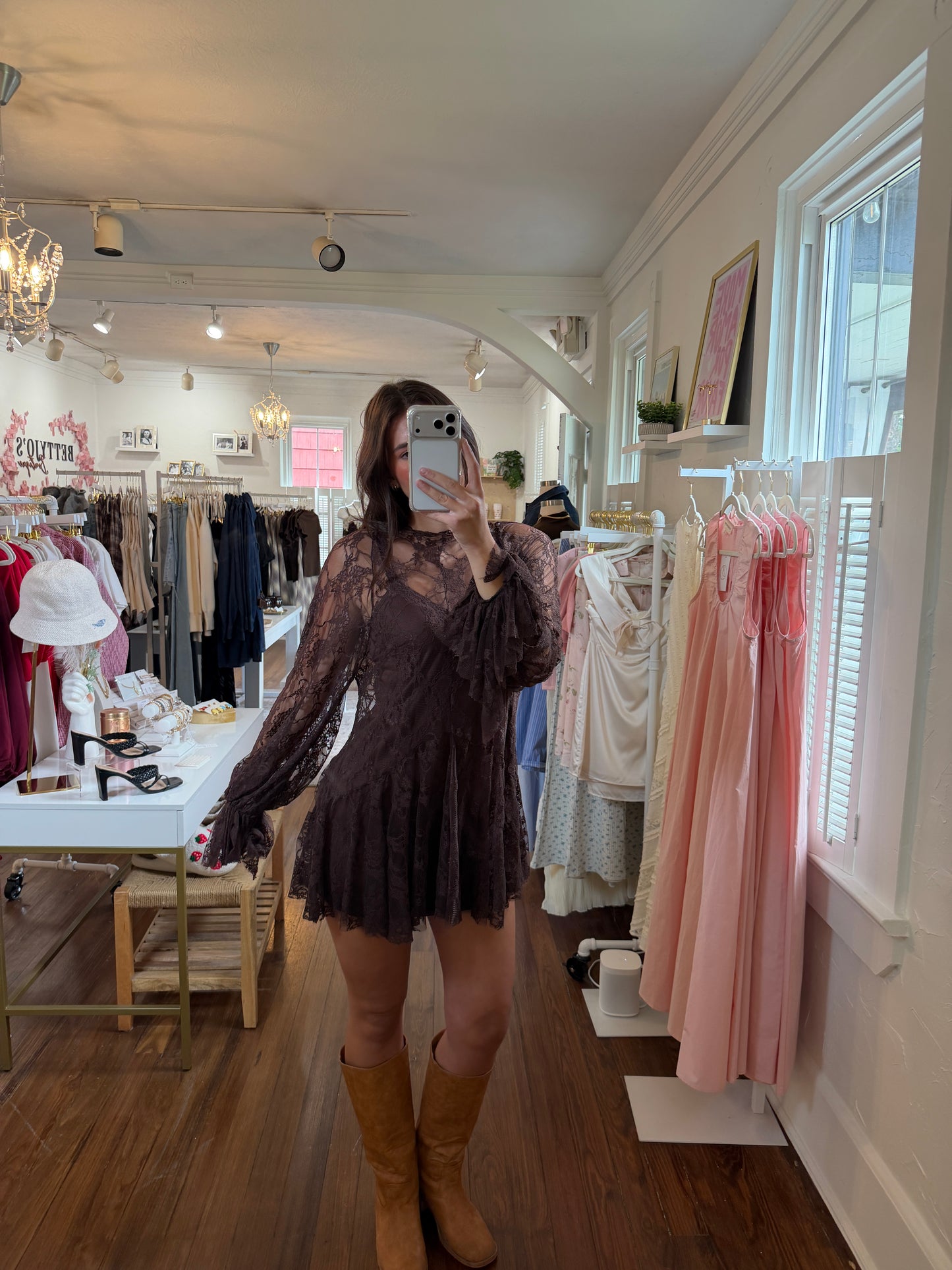 Floral Lace Mini Dress