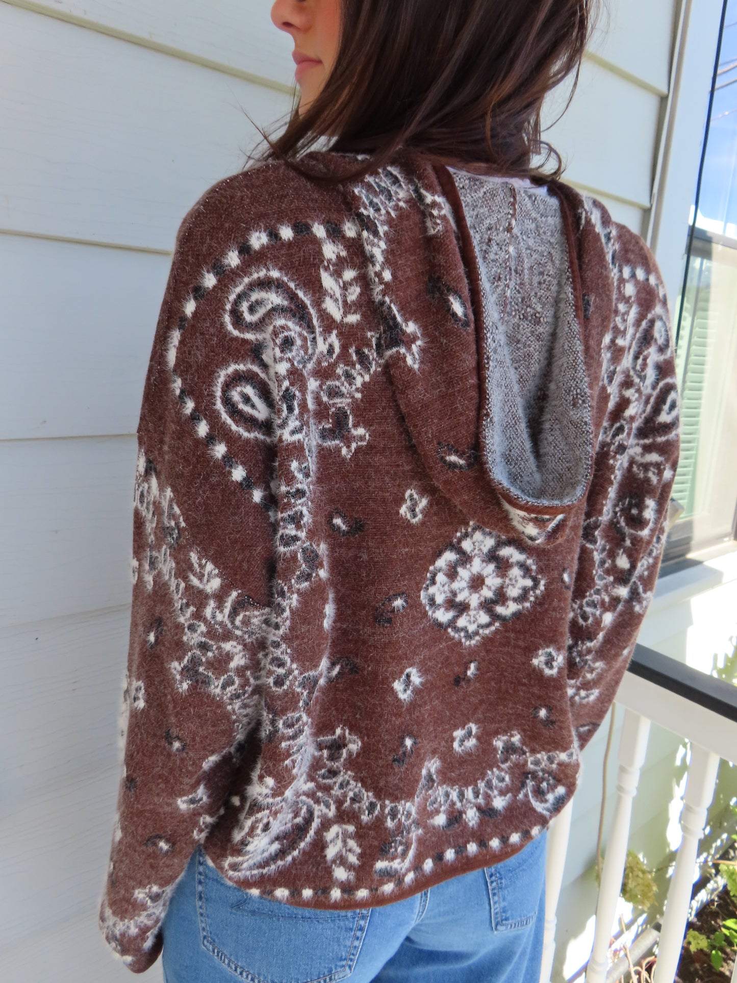Bandana Print Zip Up