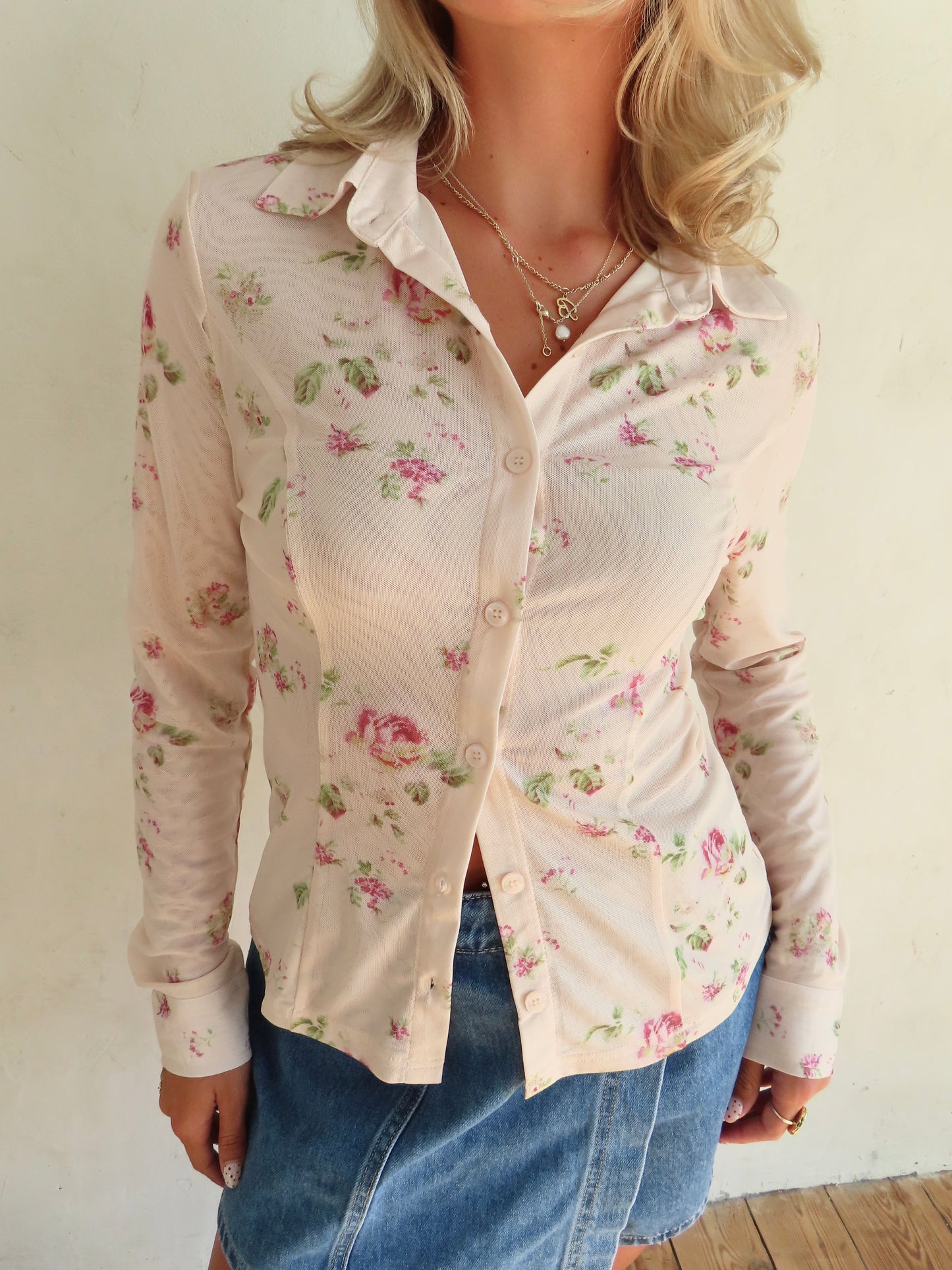 Floral Mesh Top