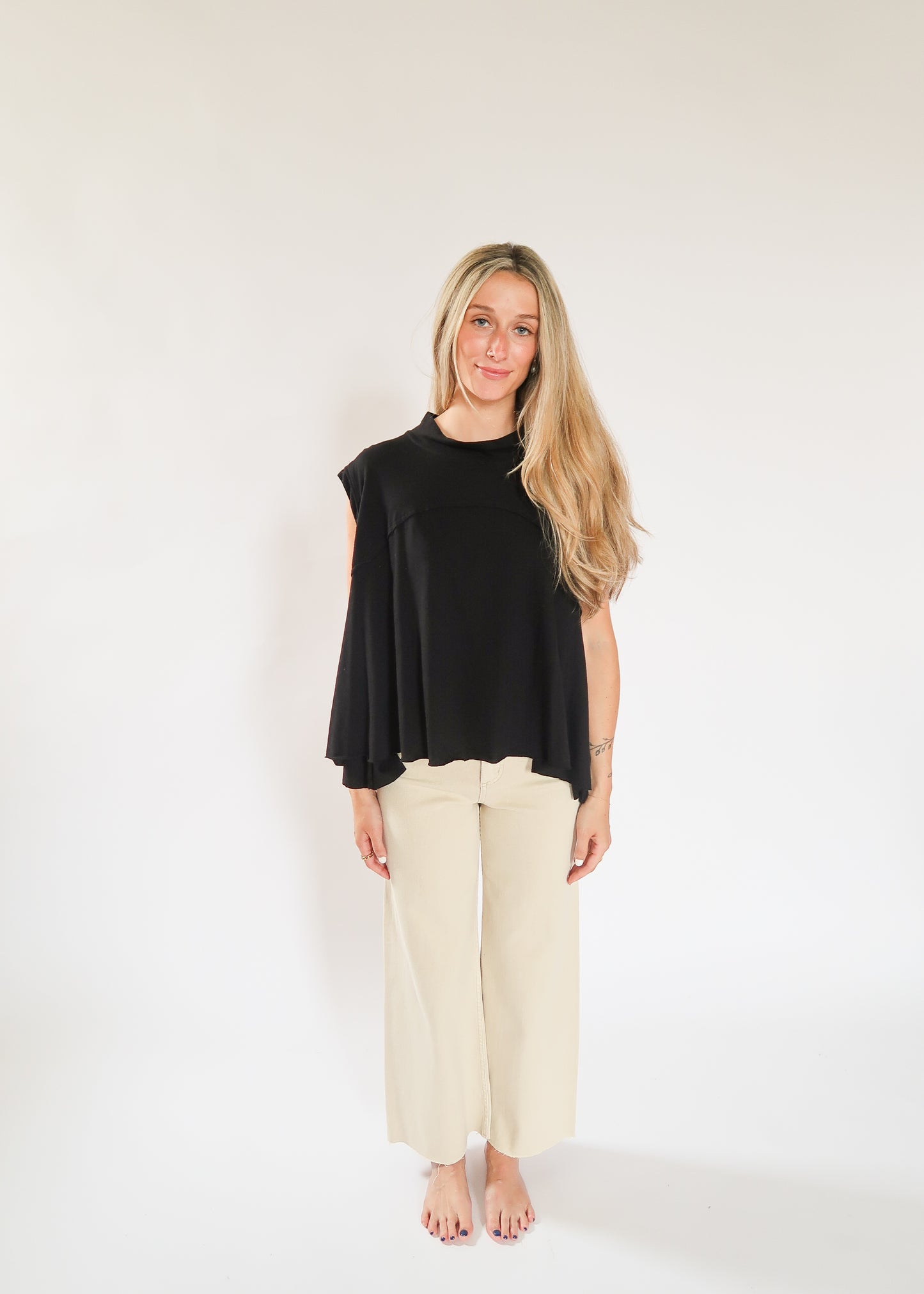 Jersey Mock Neck Top
