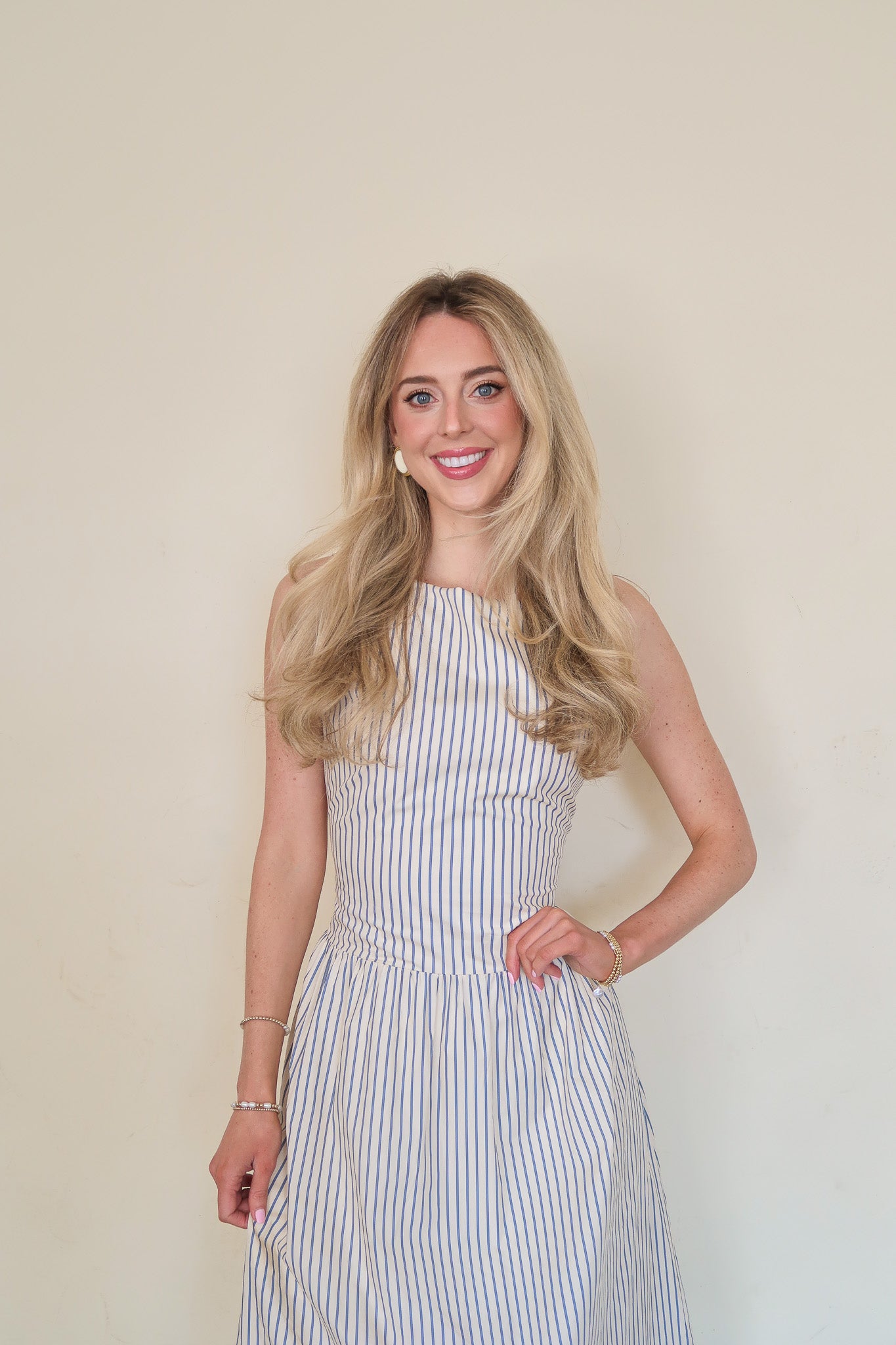 Butter Striped Midi Dress