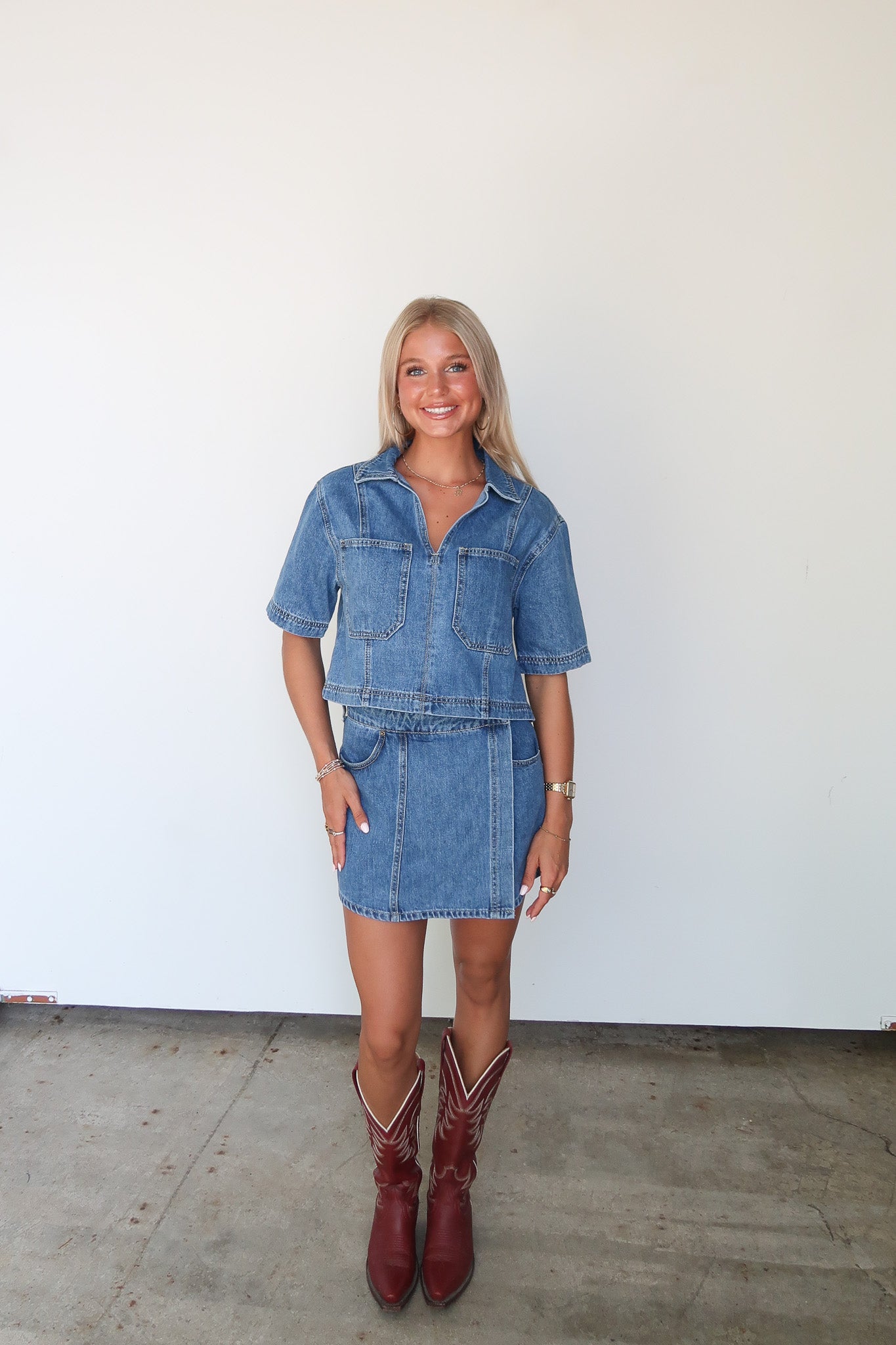 Beth Denim Top
