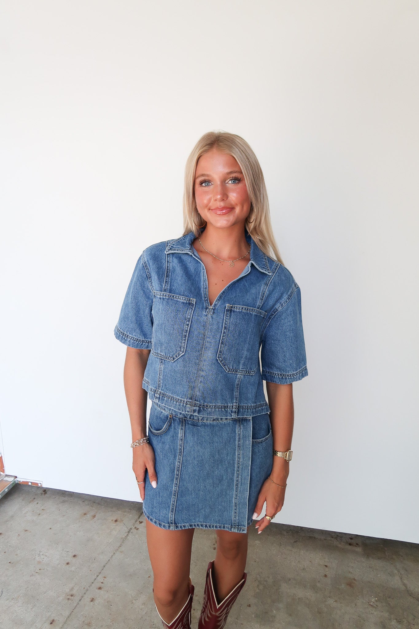 Beth Denim Top