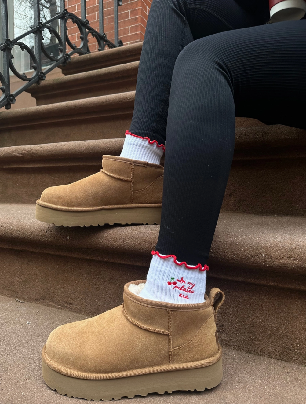Cherry Pilates Socks