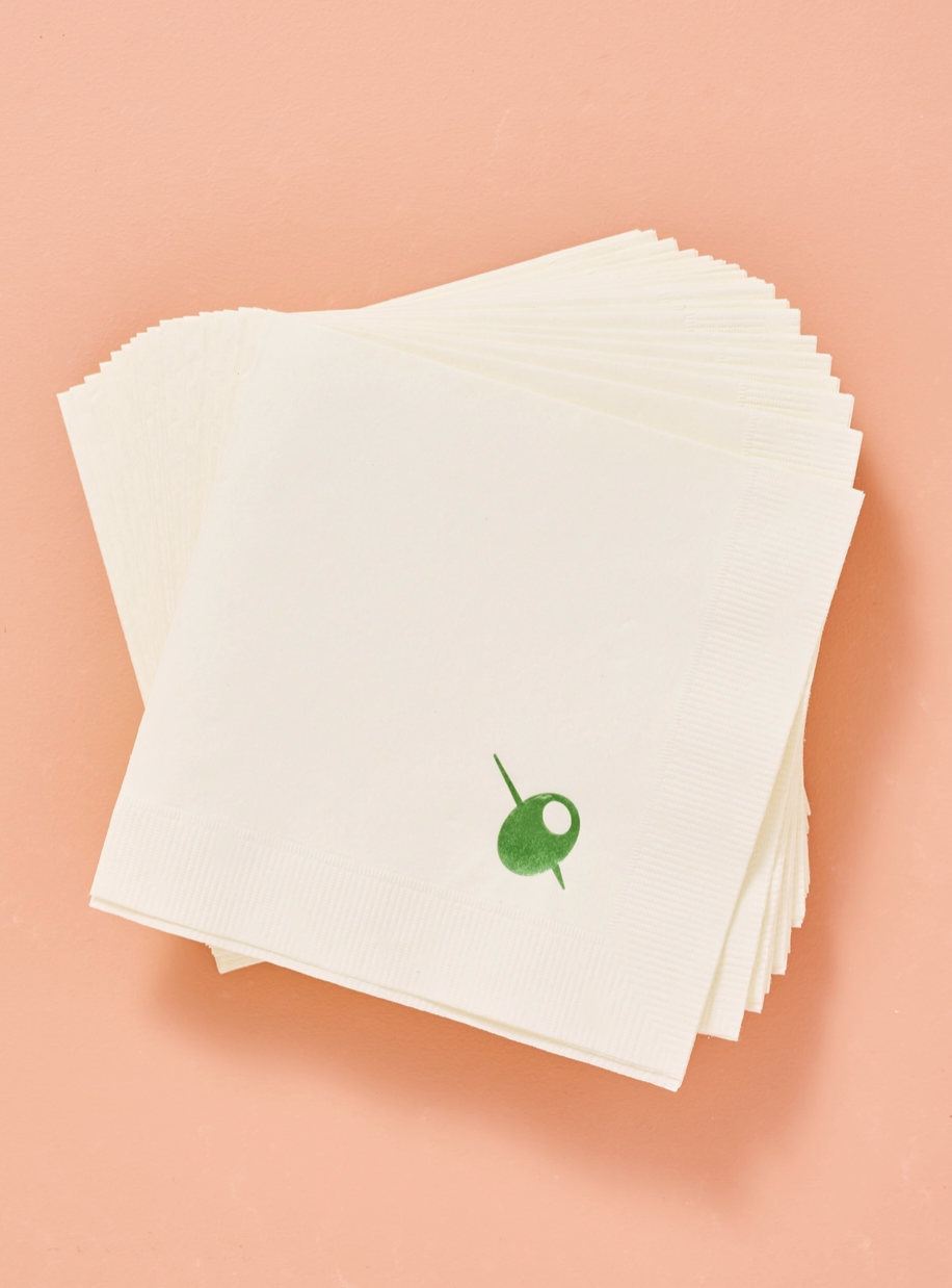 Olive Cocktail Napkins