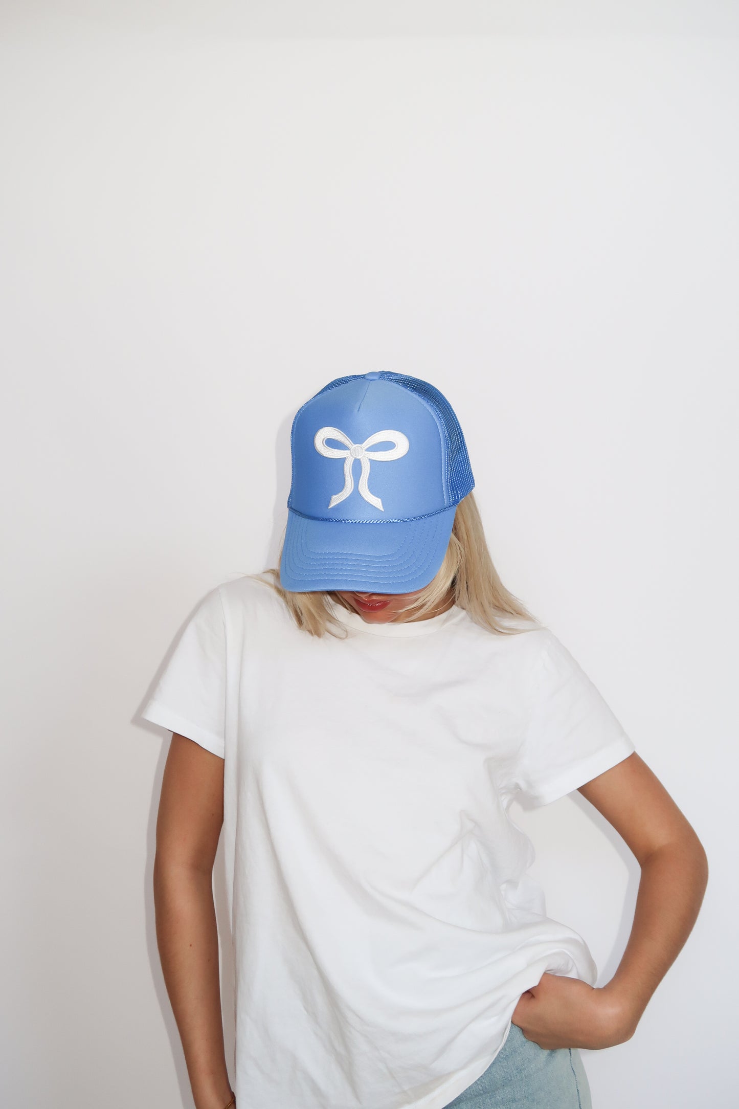 White Bow Trucker Hat