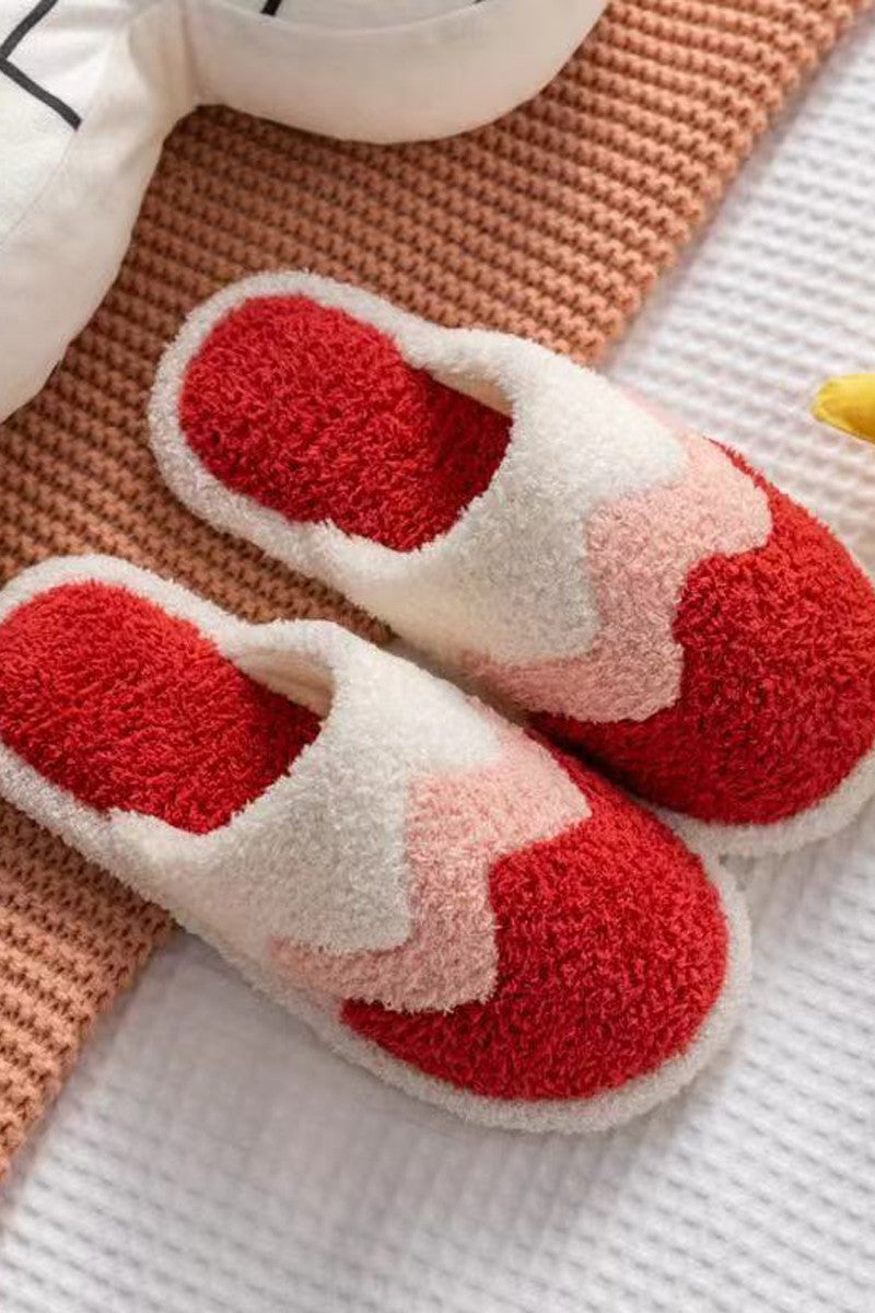 Fuzzy Print Slippers
