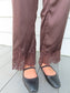 Satin Lace Hem Pants
