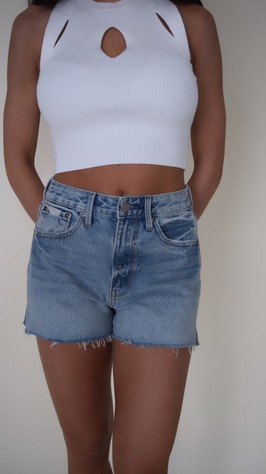 Light Denim A Line Short