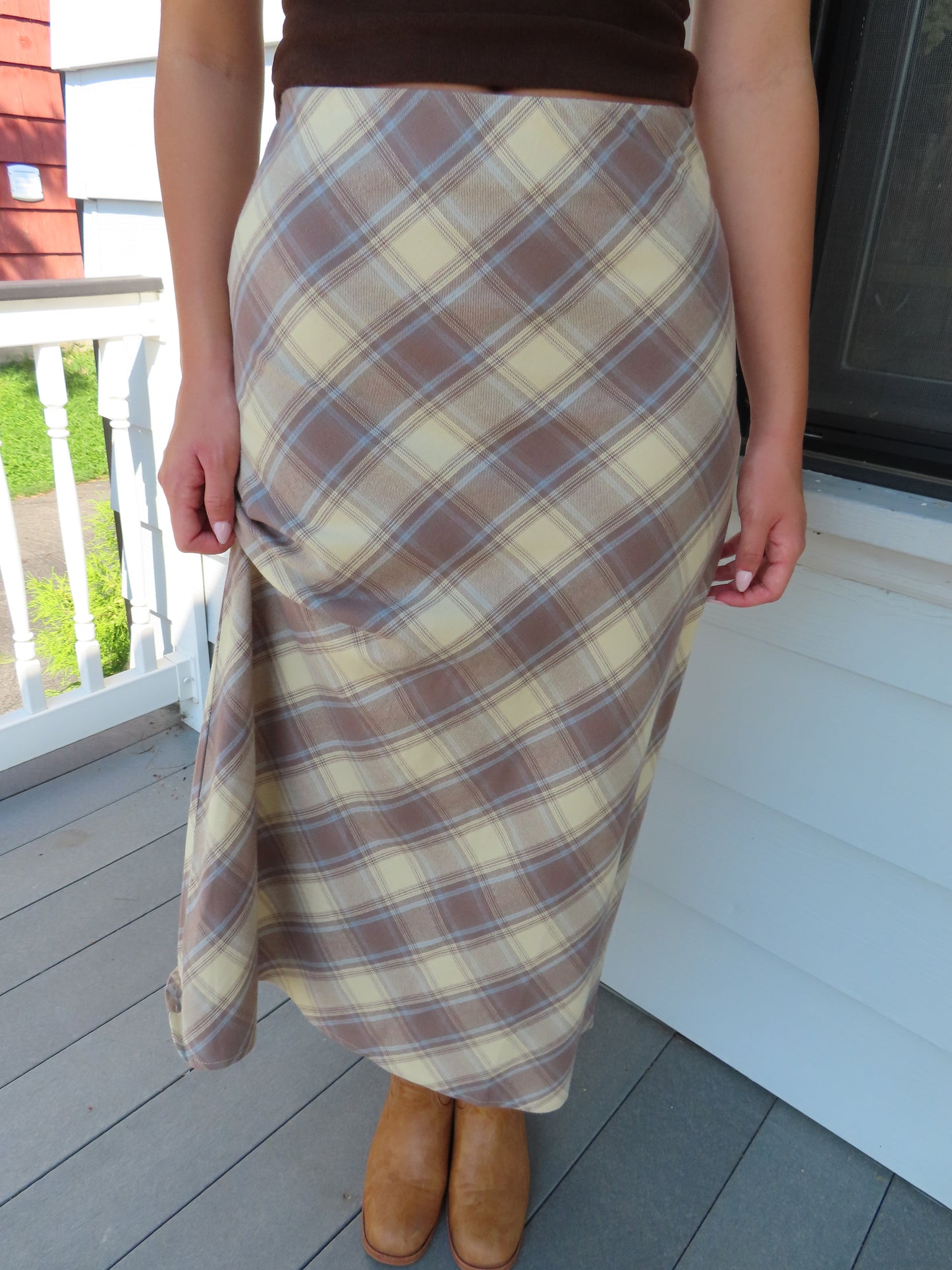 Plaid Midi Skirt