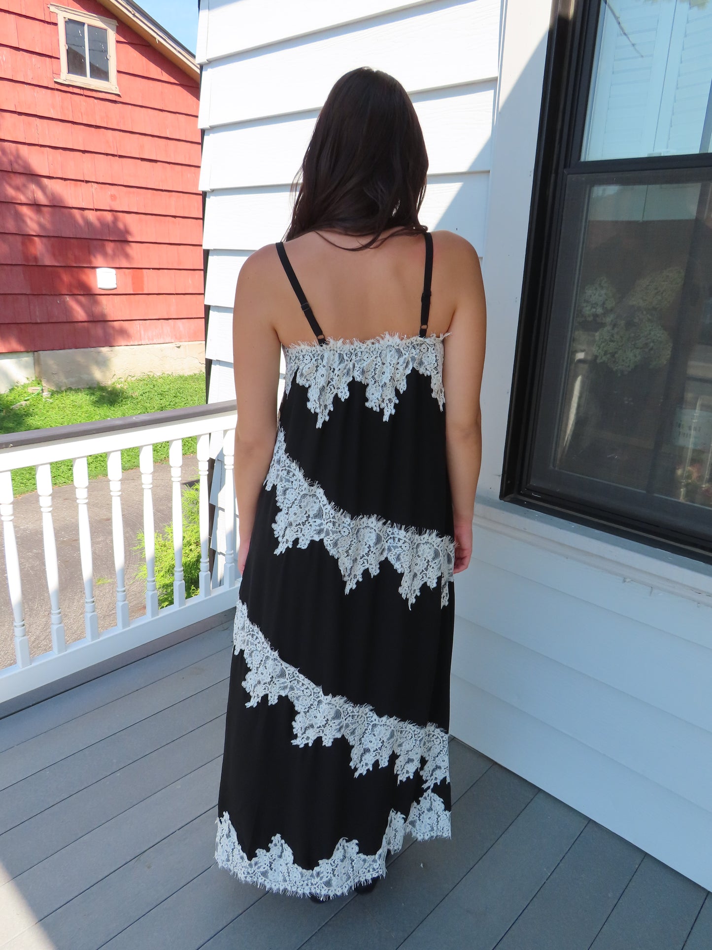 Contrast Lace Maxi Dress