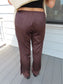 Satin Lace Hem Pants
