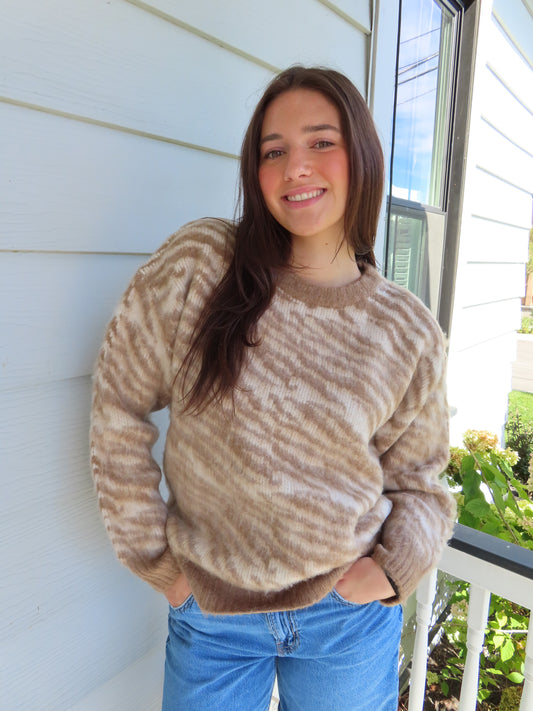 Zebra Brushed Sweater