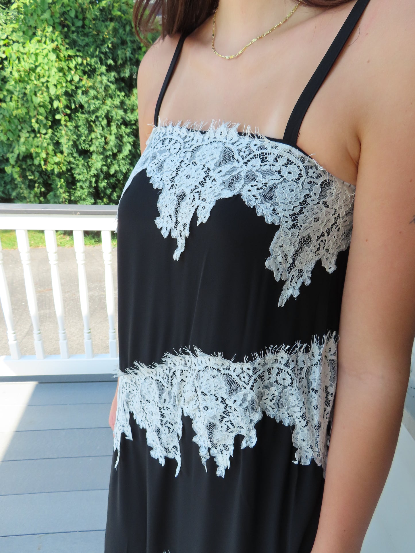 Contrast Lace Maxi Dress