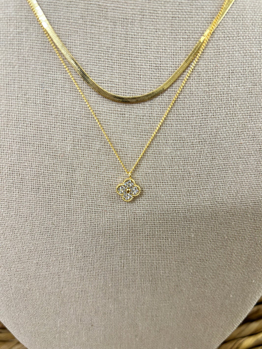 Clover Two Chain Necklace