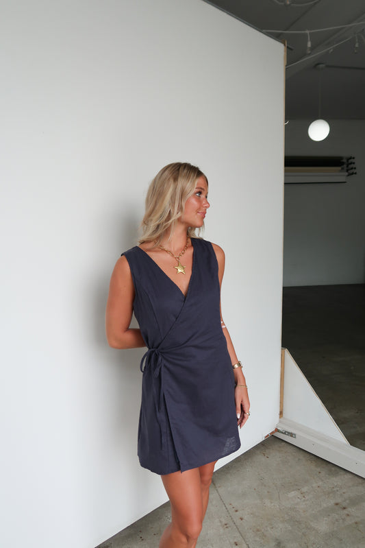 Stratton Linen Wrap Dress