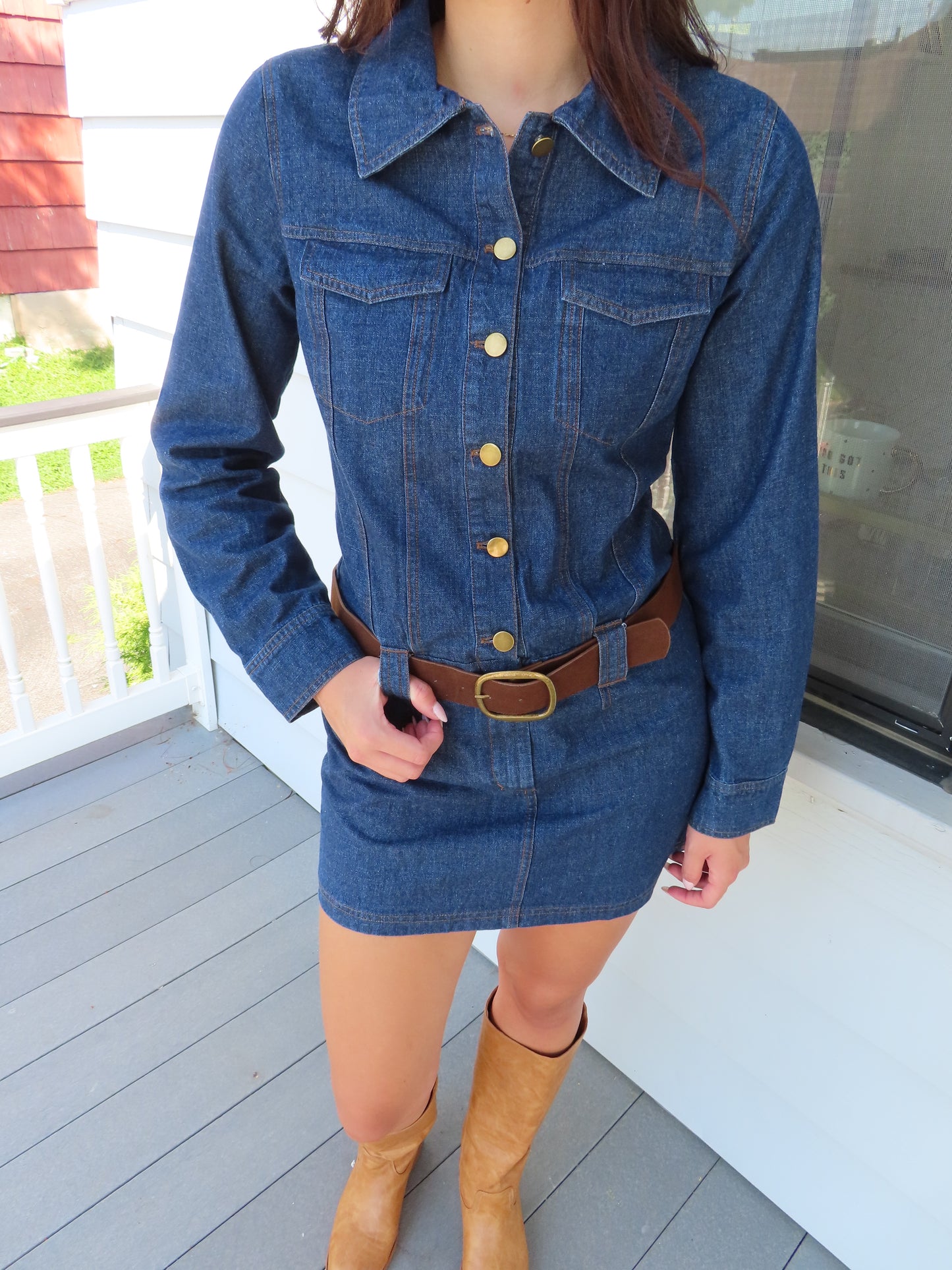 Denim Belted Dress