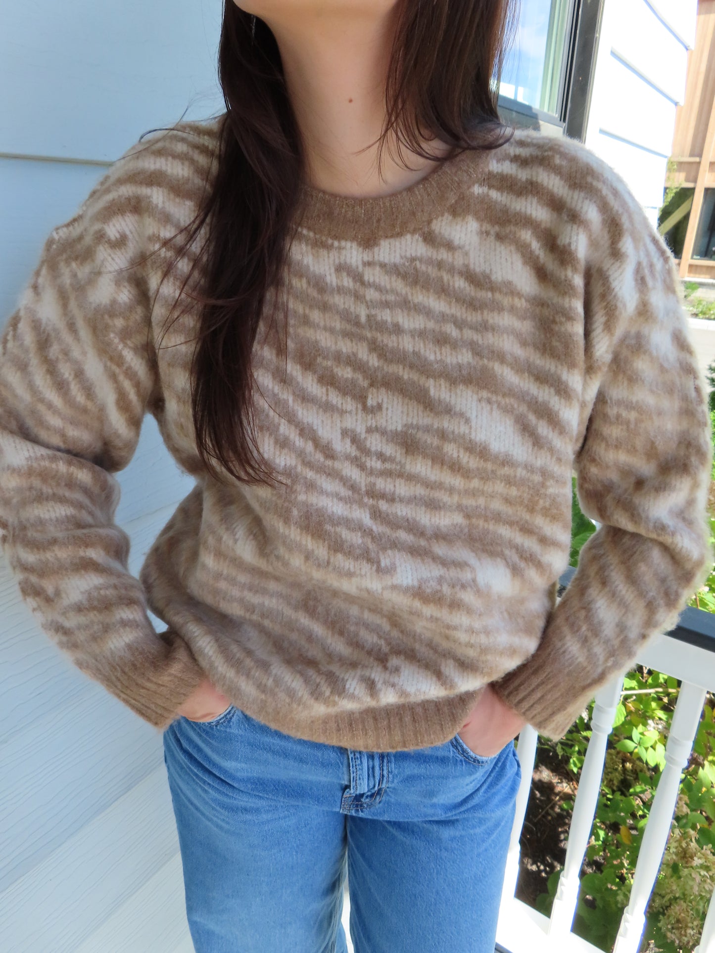 Zebra Brushed Sweater