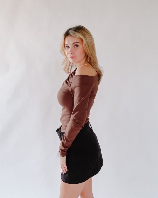 Corduroy Belted Mini Skirt