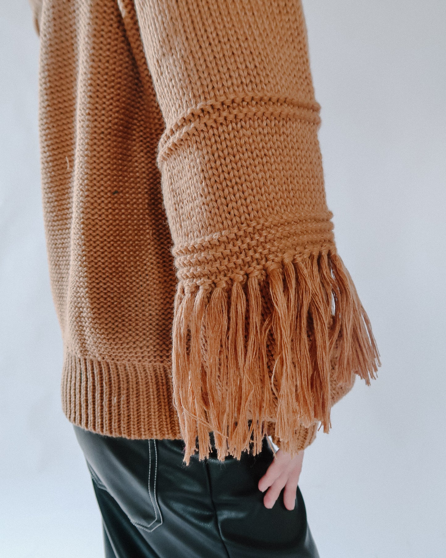 Caramel Fringe Sweater