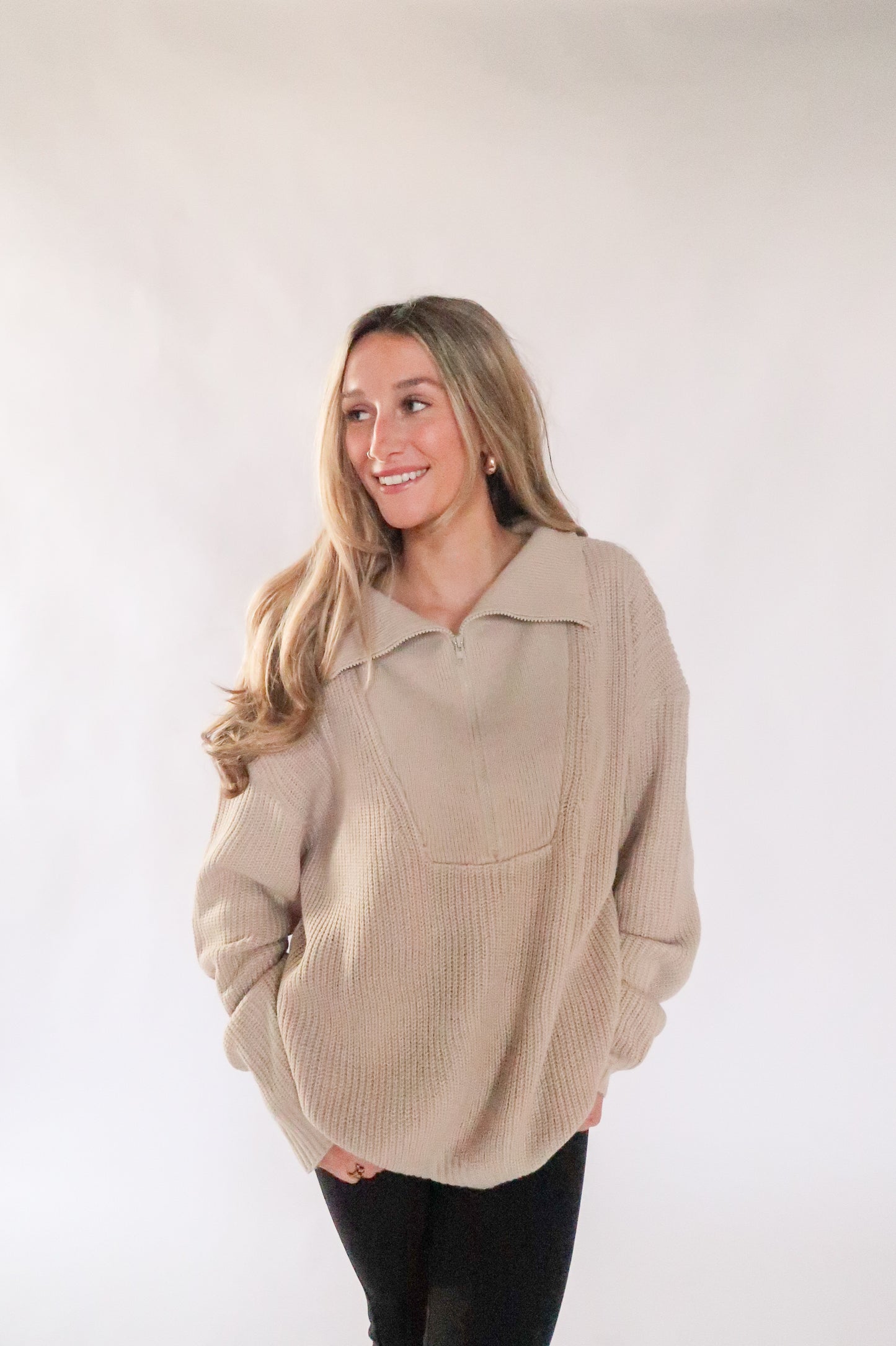 Oversized Half Zip Sweater