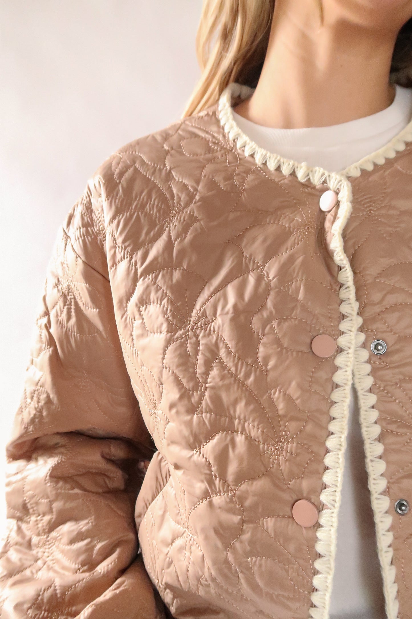 Bow Quilted Puff Jacket