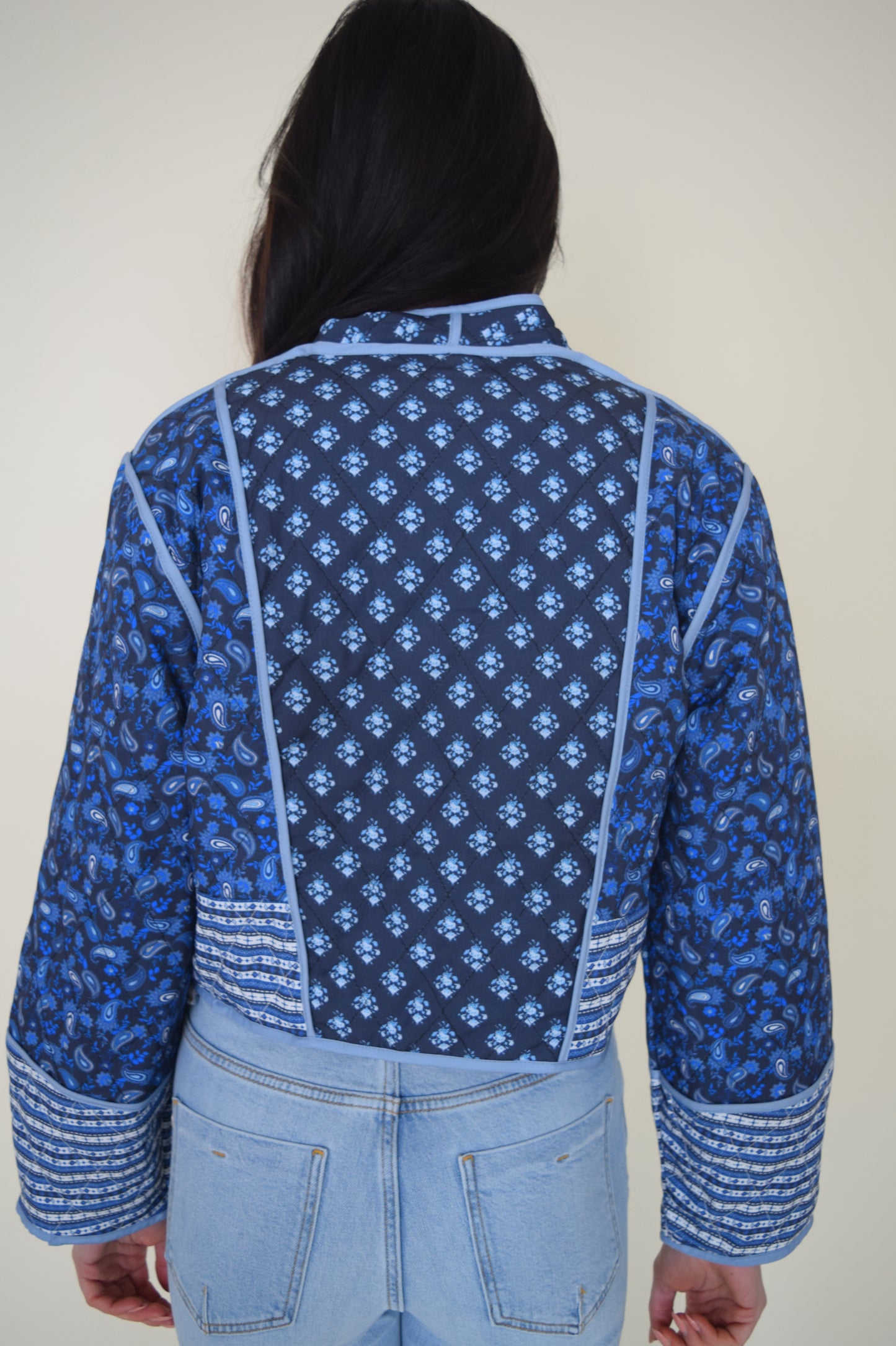 Paisley Print Reversible Crop Jacket