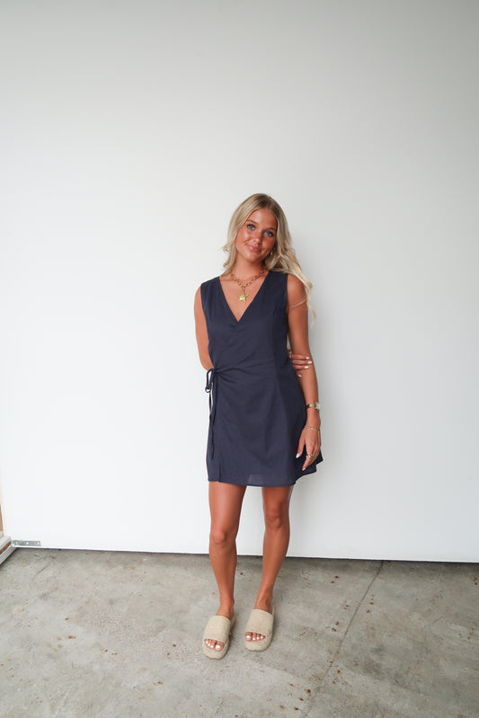 Stratton Linen Wrap Dress