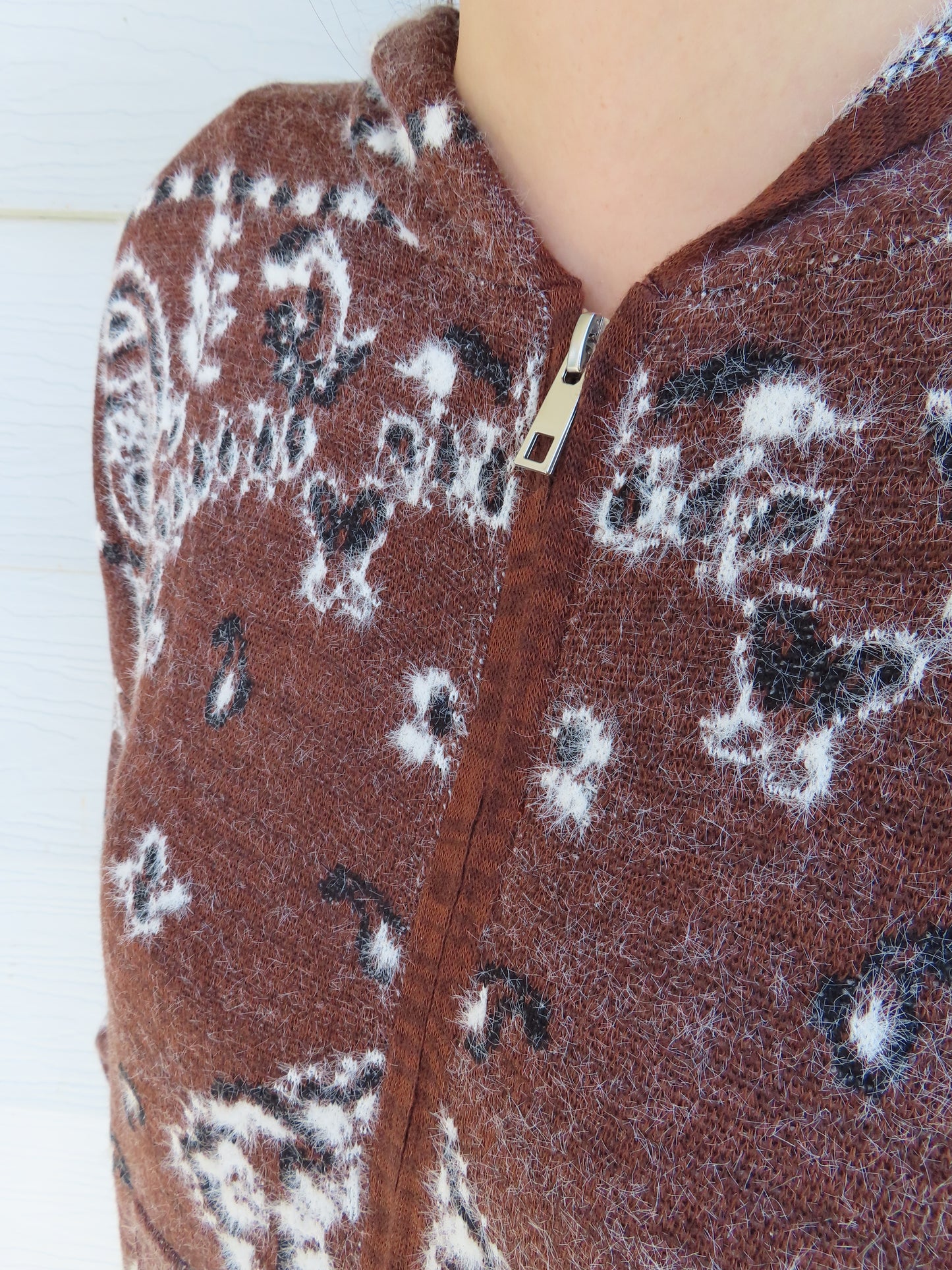 Bandana Print Zip Up