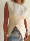 Asymmetric Button Vest Top