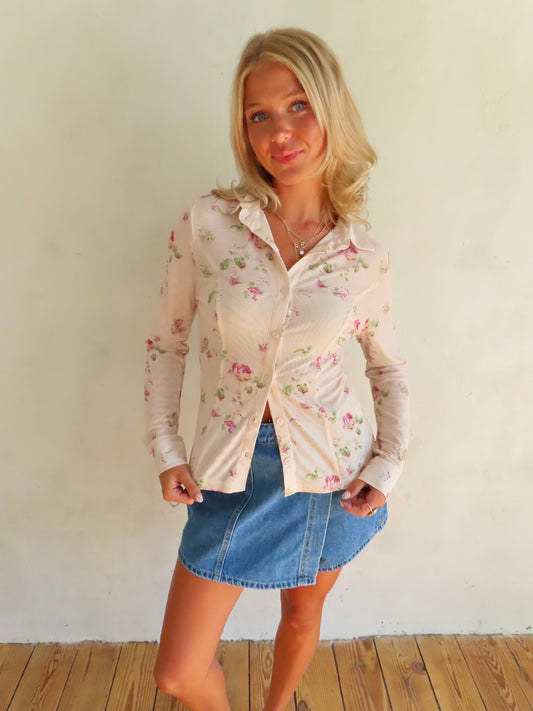 Floral Mesh Top