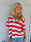 Striped Oversized Polo Top