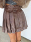 Faux Leather Pleated Skirt