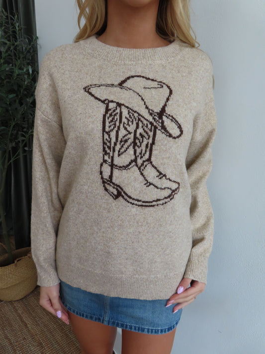 Cowboy Boot Sweater