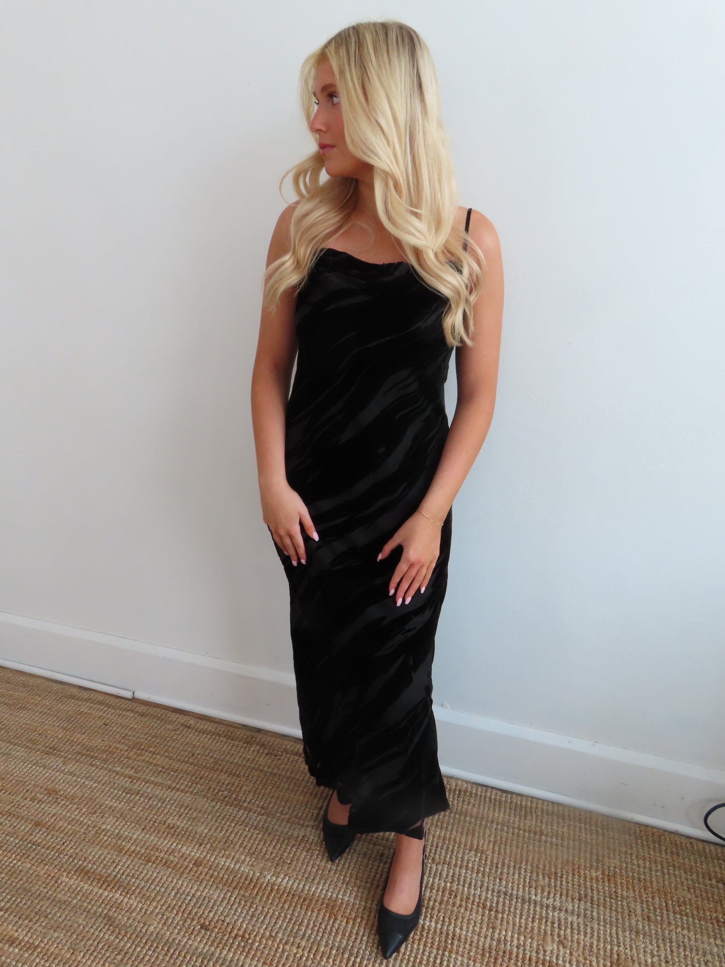 Textured Fabric Midi Dress