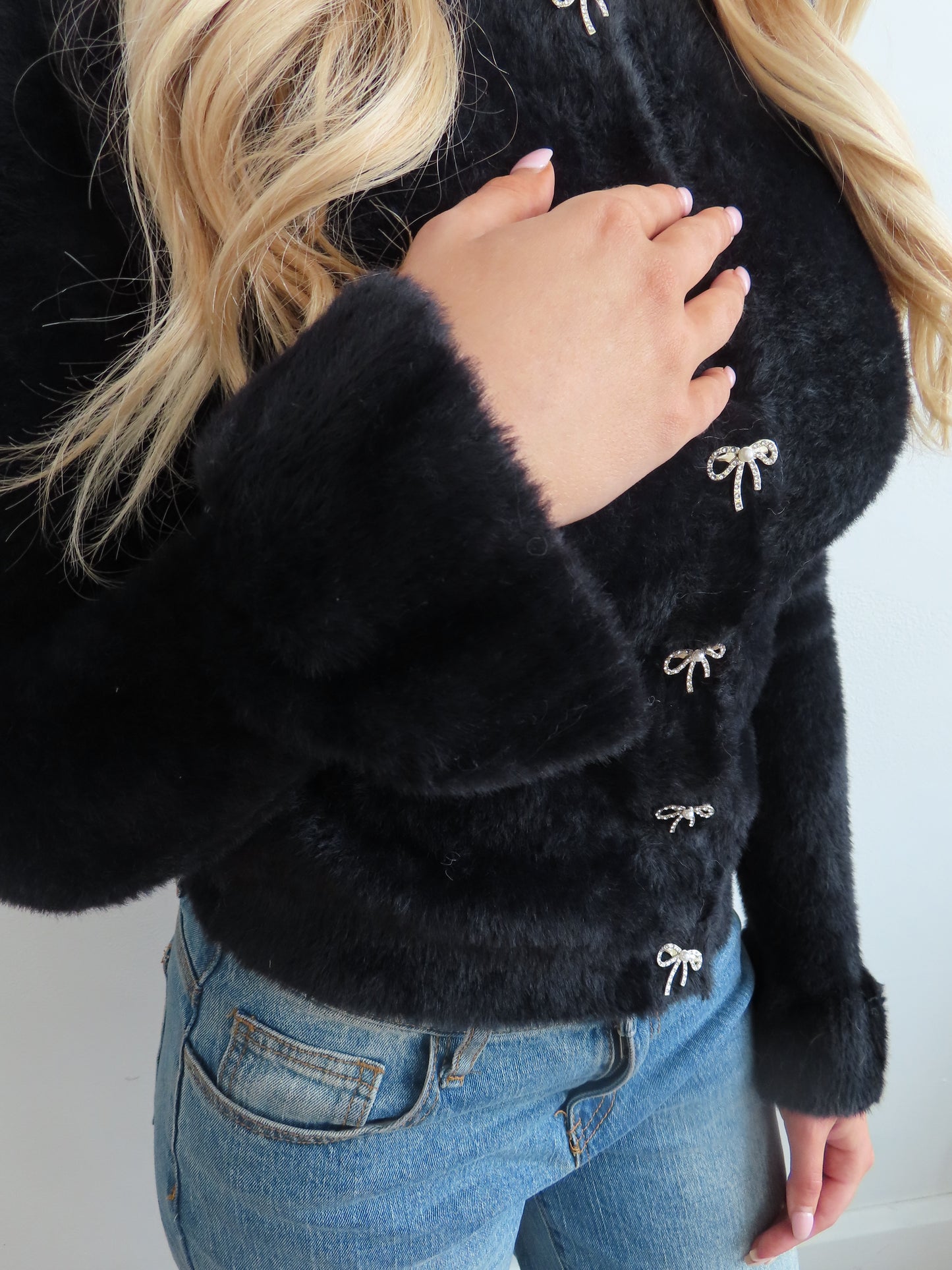 Rhinestone Button Cardigan