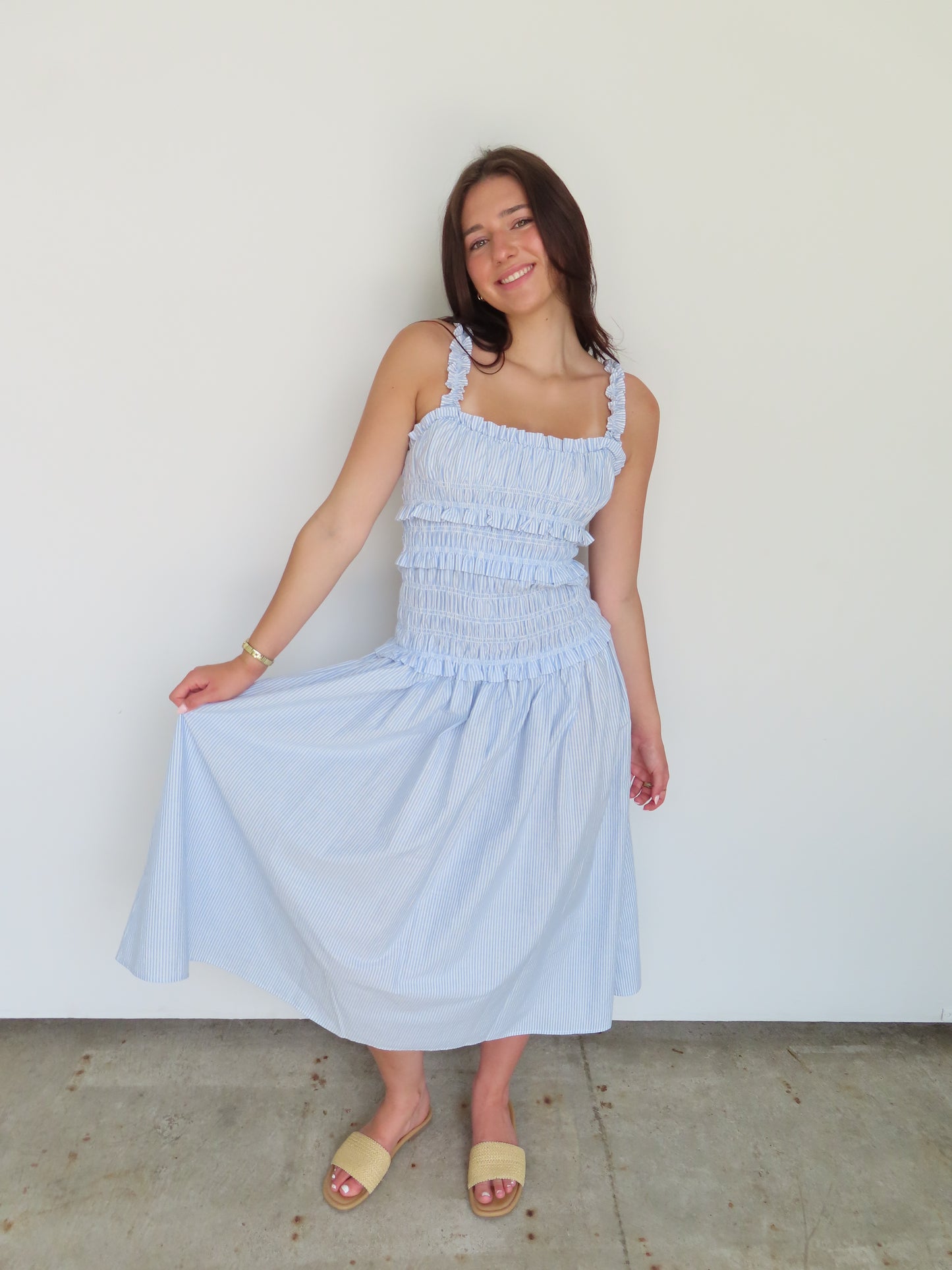 Striped Smocked Dress