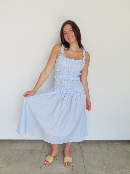 Striped Smocked Dress