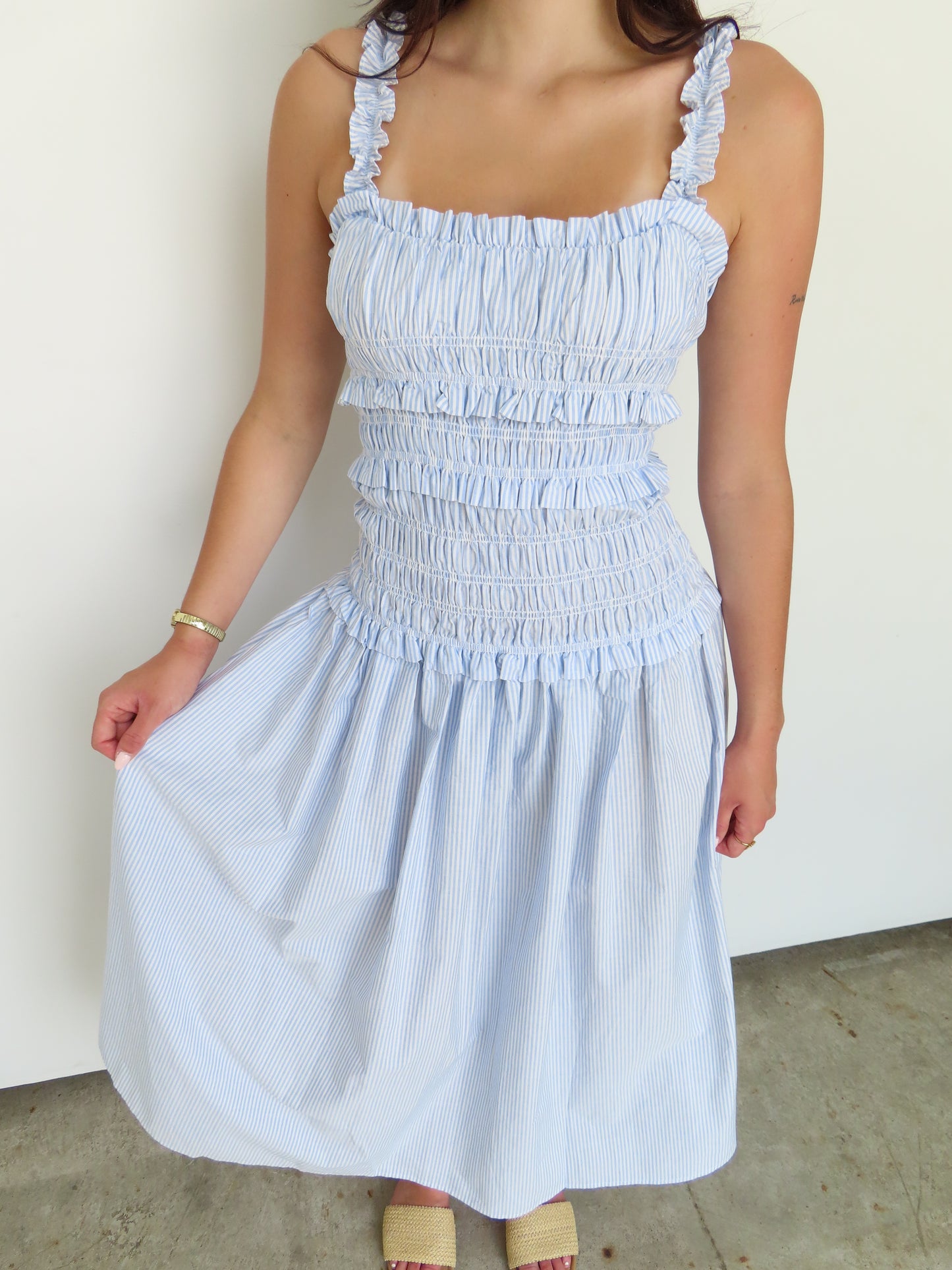Striped Smocked Dress