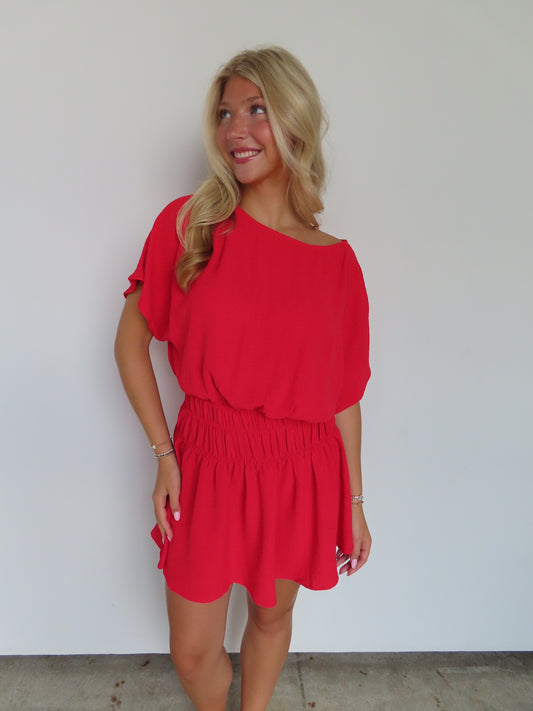 Boat Neck Mini Dress