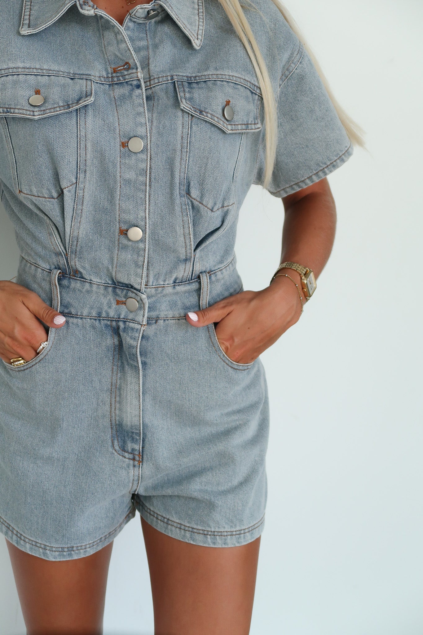 Lainey Denim Romper