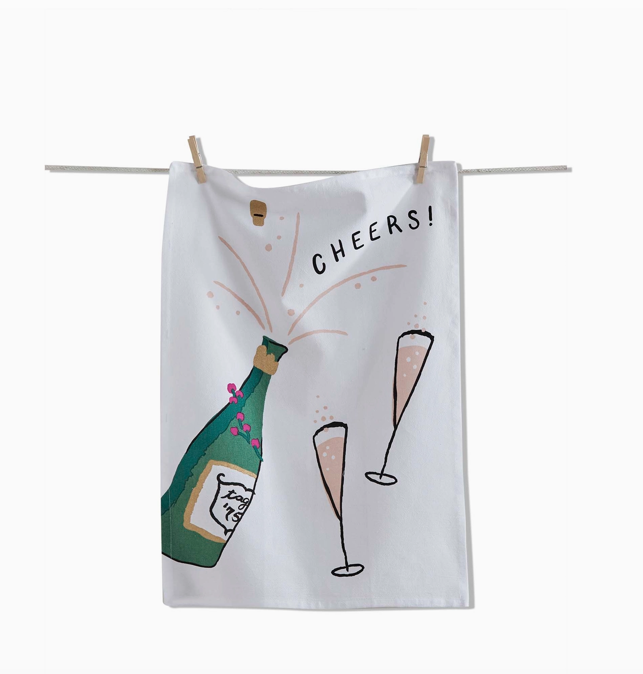 Cheers Champagne Dishtowel