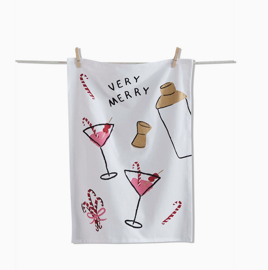 Very Merry Martini Dishtowel