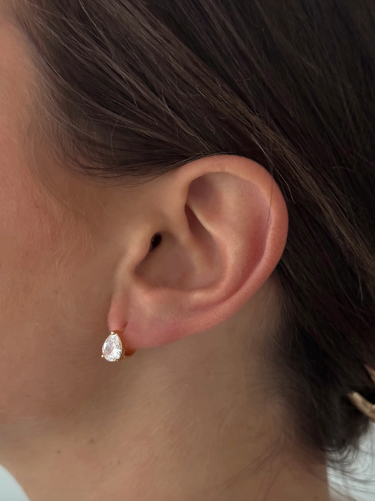 ALV Jewels Pear Huggie Hoops