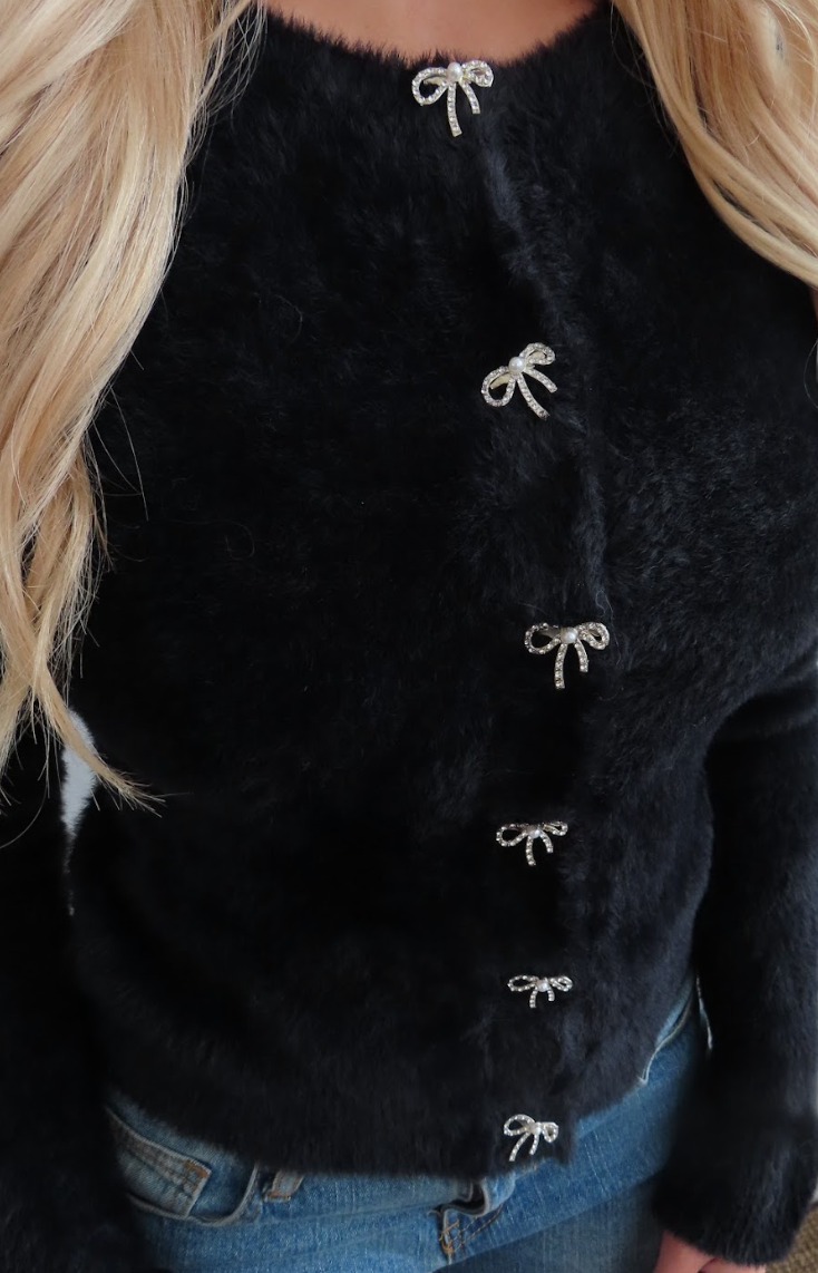 Rhinestone Button Cardigan