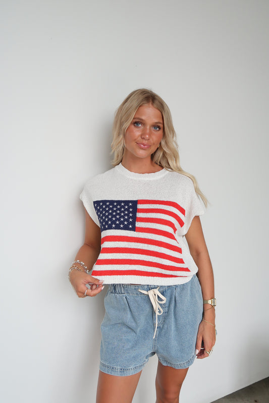 Cropped American Flag Top