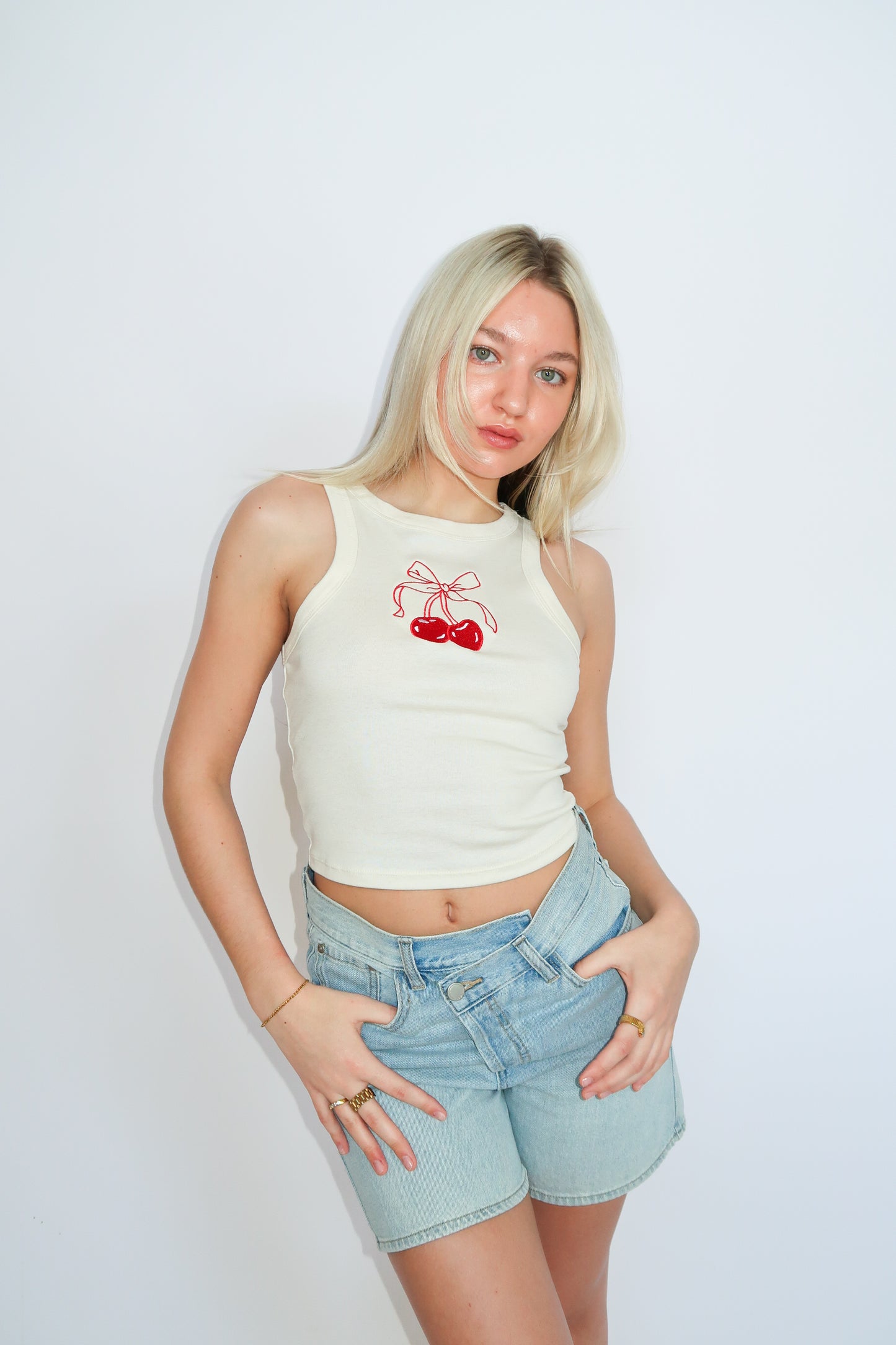 Cherry Red Bow Tank