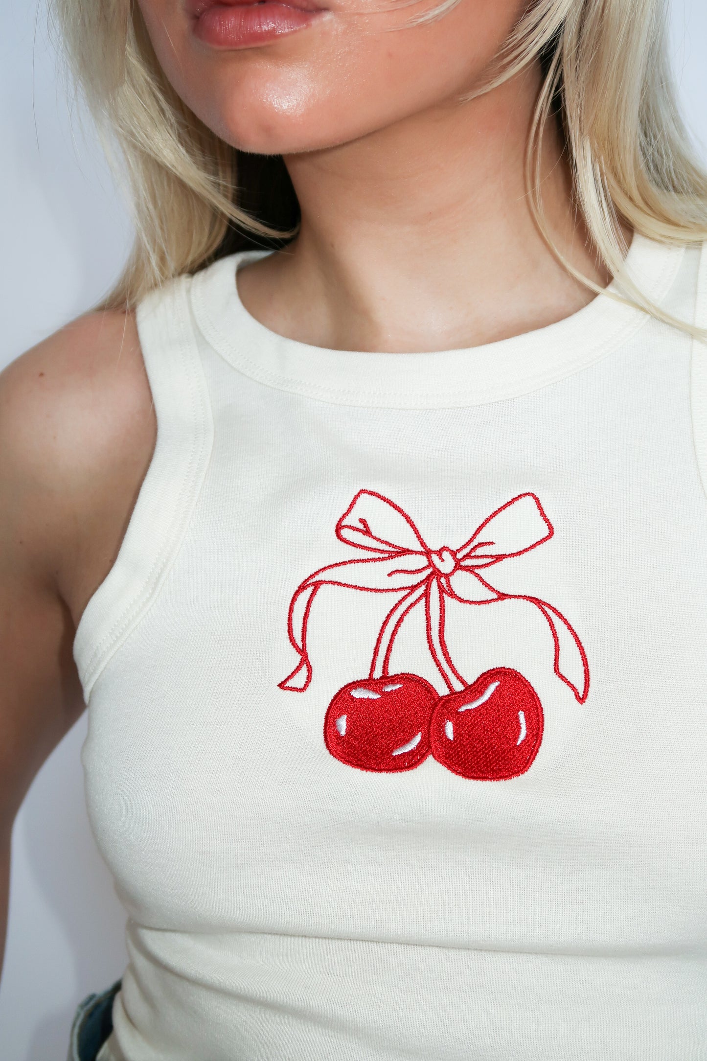 Cherry Red Bow Tank